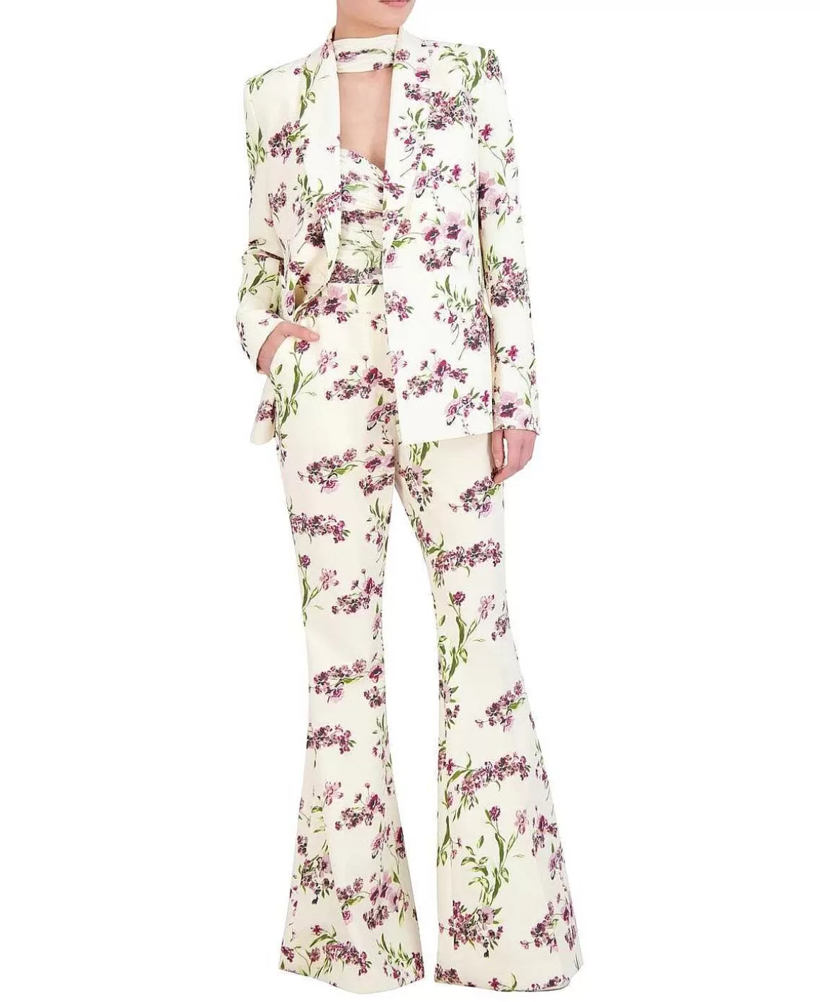 BCBGMAXAZRIA Blazer With Floral Solapa Outlet