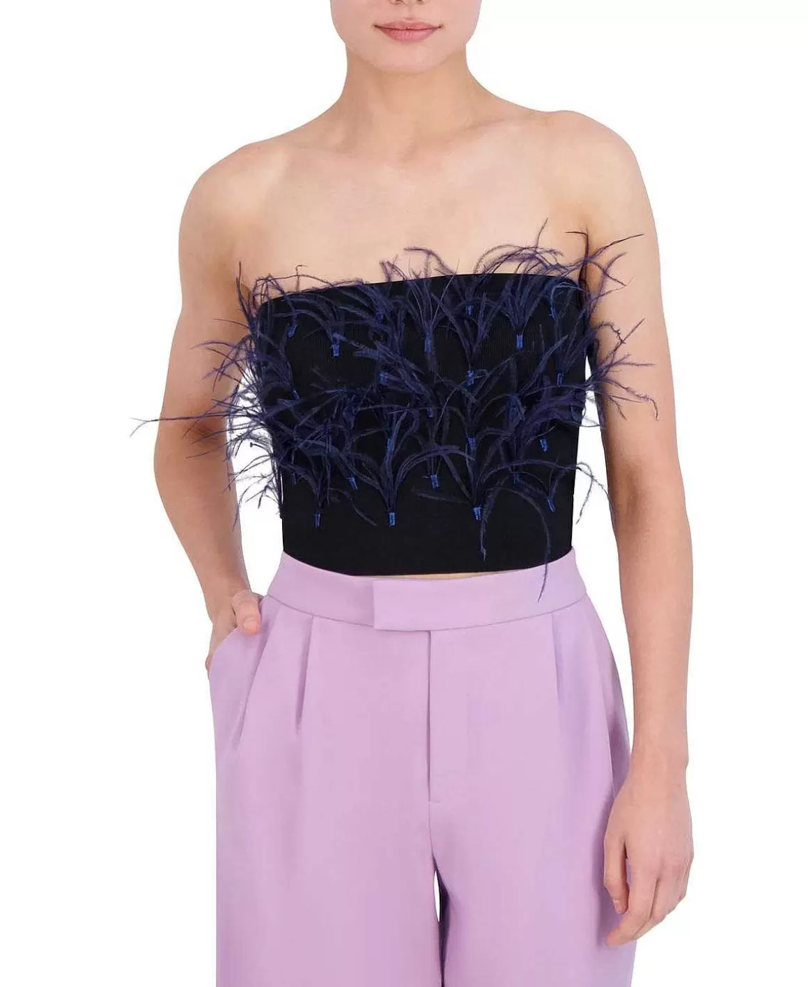 BCBGMAXAZRIA Bustier With Feathers Fashion