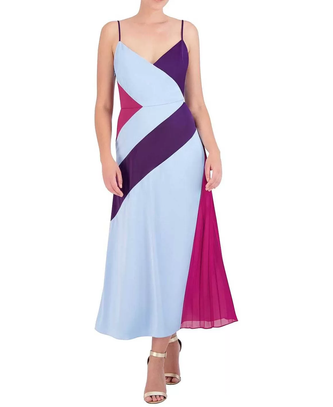 BCBGMAXAZRIA Colorblock Chevron Wide Dress Discount