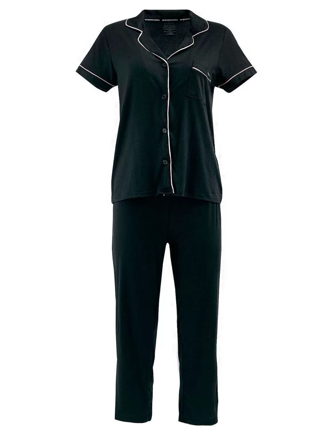 BCBGMAXAZRIA Contrast Ribe Large Pajama Set Store