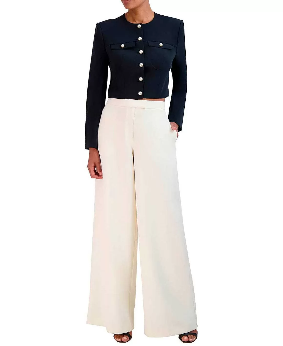 BCBGMAXAZRIA Crop Crepe Straight Chaqueta Store