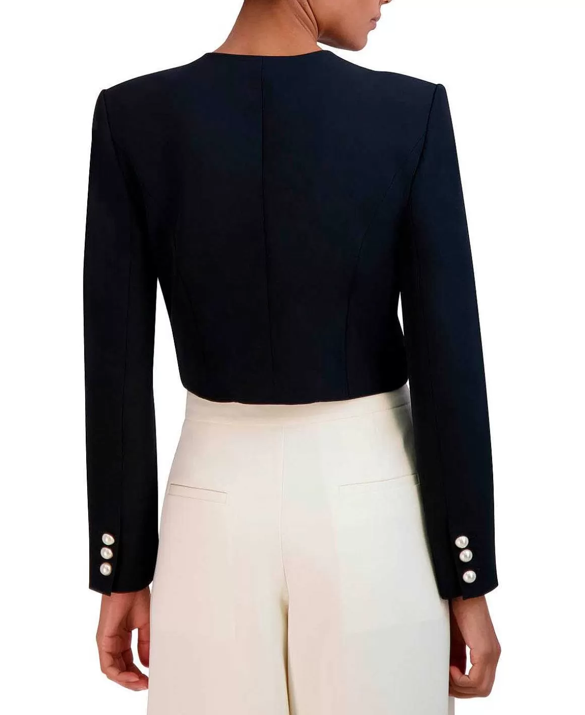 BCBGMAXAZRIA Crop Crepe Straight Chaqueta Store