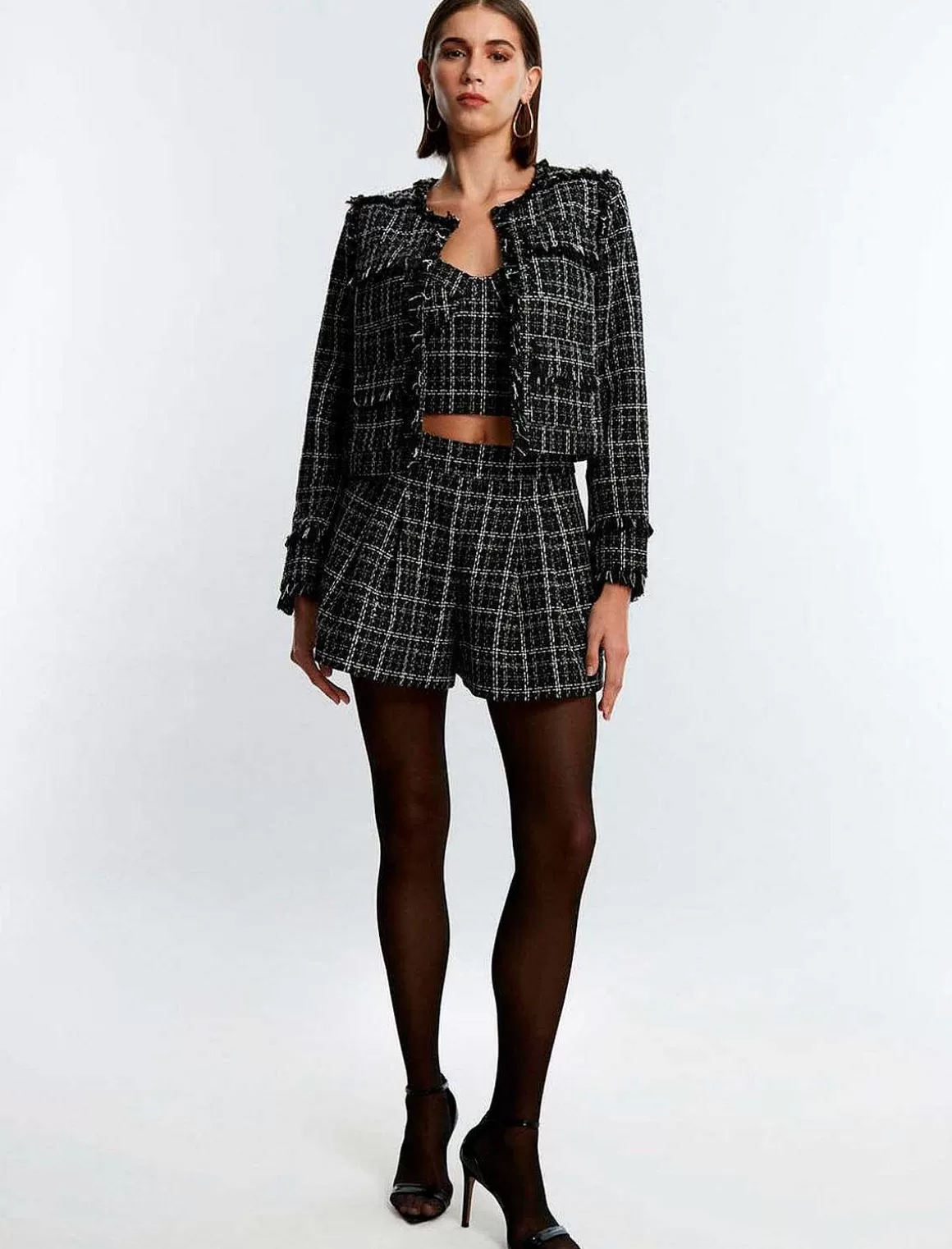 BCBGMAXAZRIA Cuadros Tweed Jacket Clearance