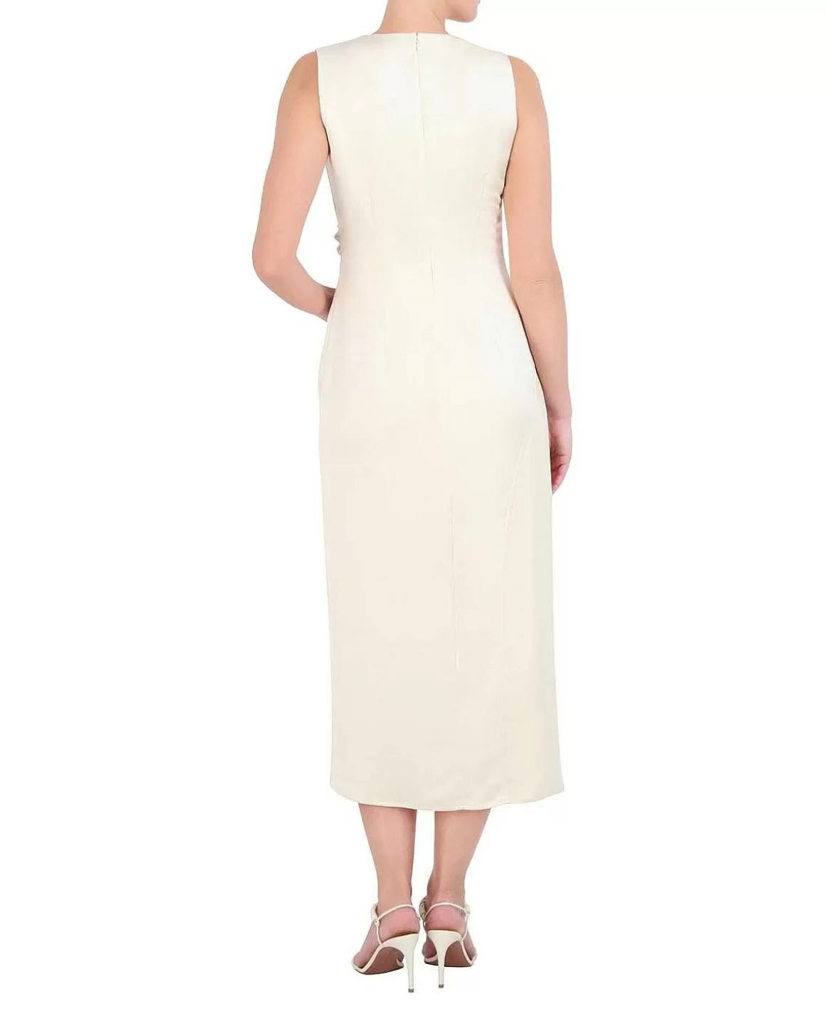 BCBGMAXAZRIA Drapeed Midi Dress With Opening Cheap