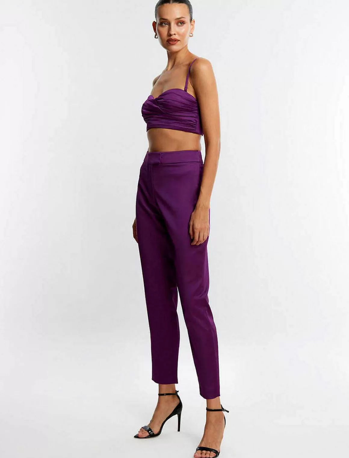 BCBGMAXAZRIA Escote Corazon Fruncido Crop Top Sale