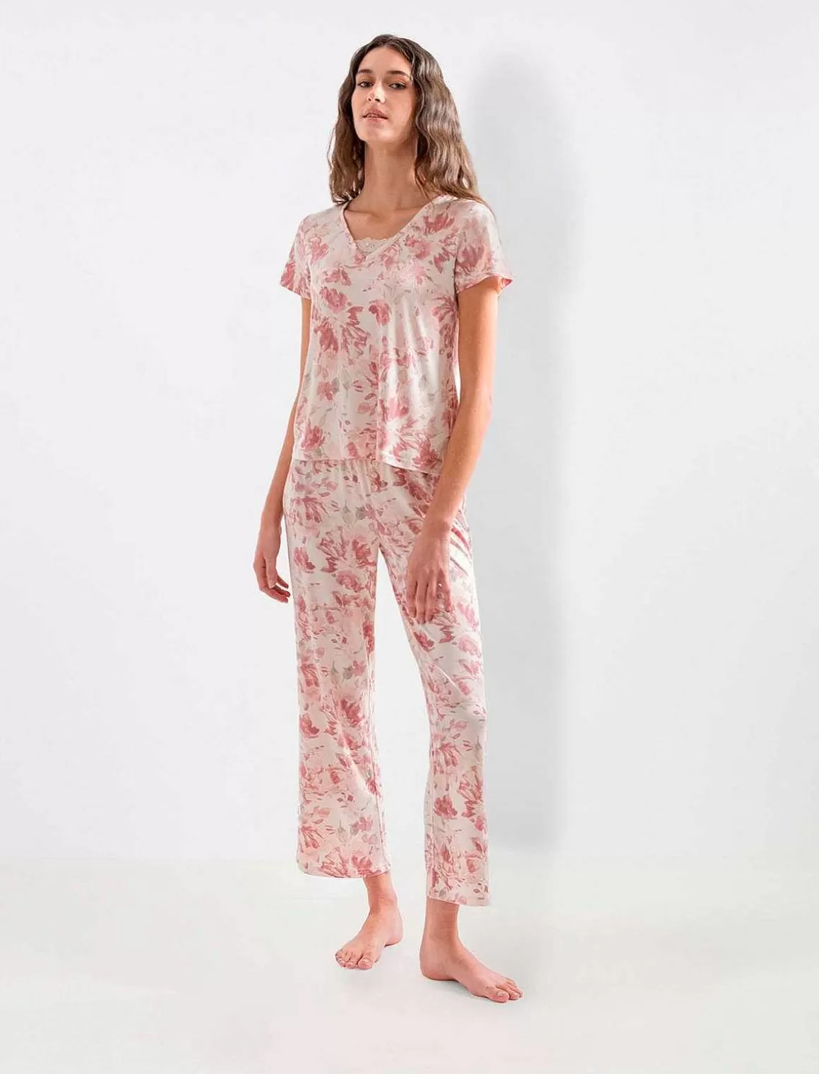 BCBGMAXAZRIA Floral Print Large Pajama Set New