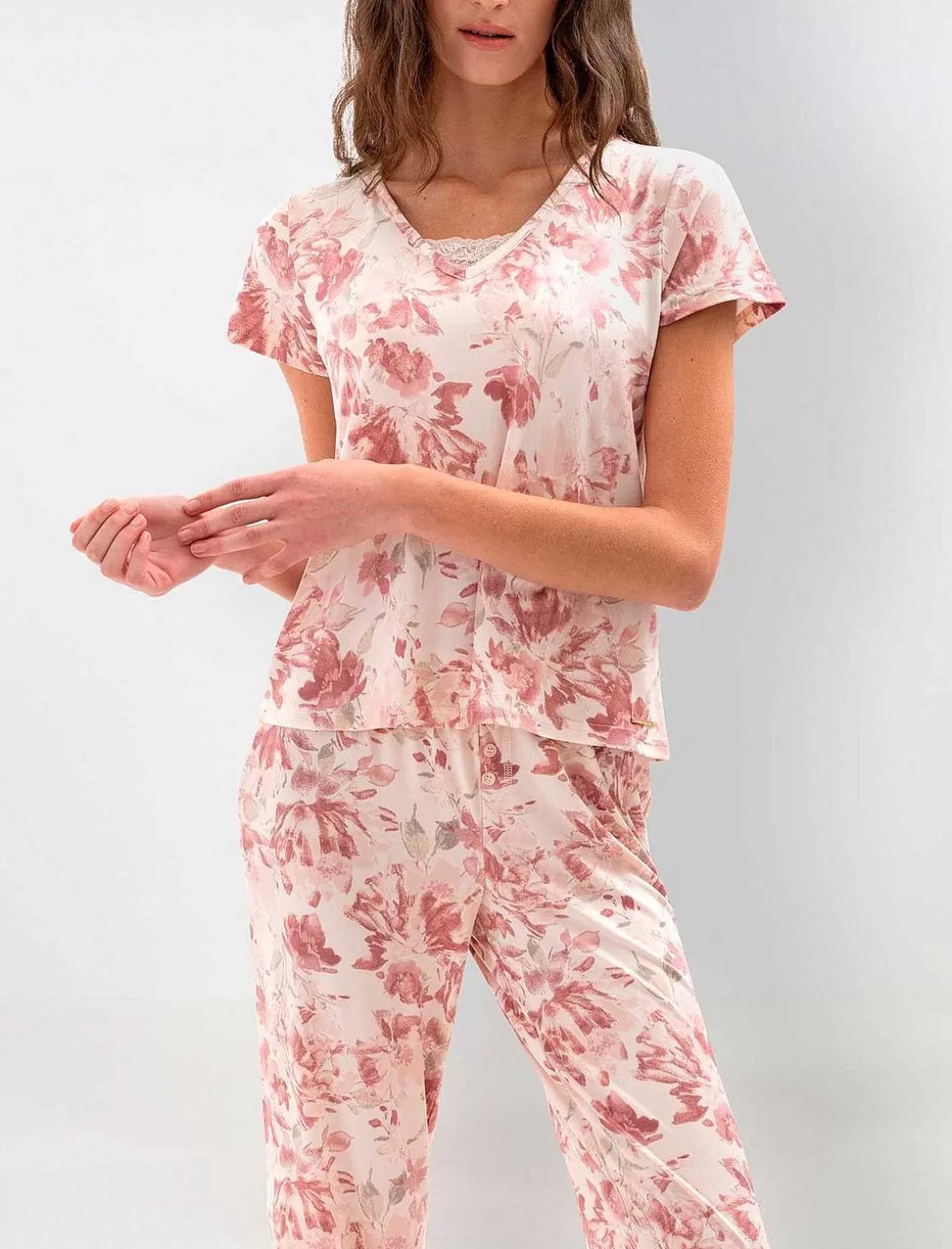 BCBGMAXAZRIA Floral Print Large Pajama Set New