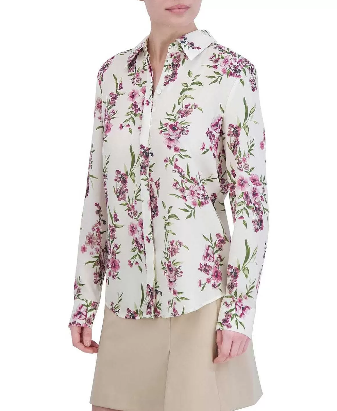 BCBGMAXAZRIA Floral Wide Sleeve T-Shirt Blouse Sale