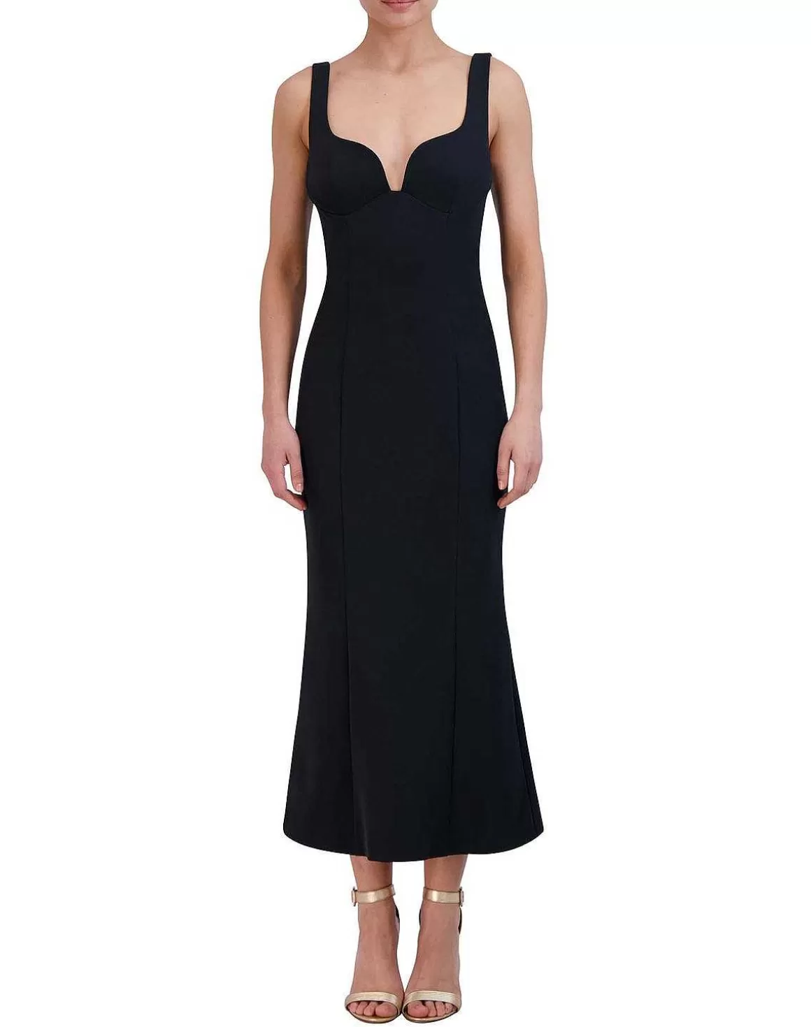 BCBGMAXAZRIA Imperio Corazon Cut Midi Dress Fashion