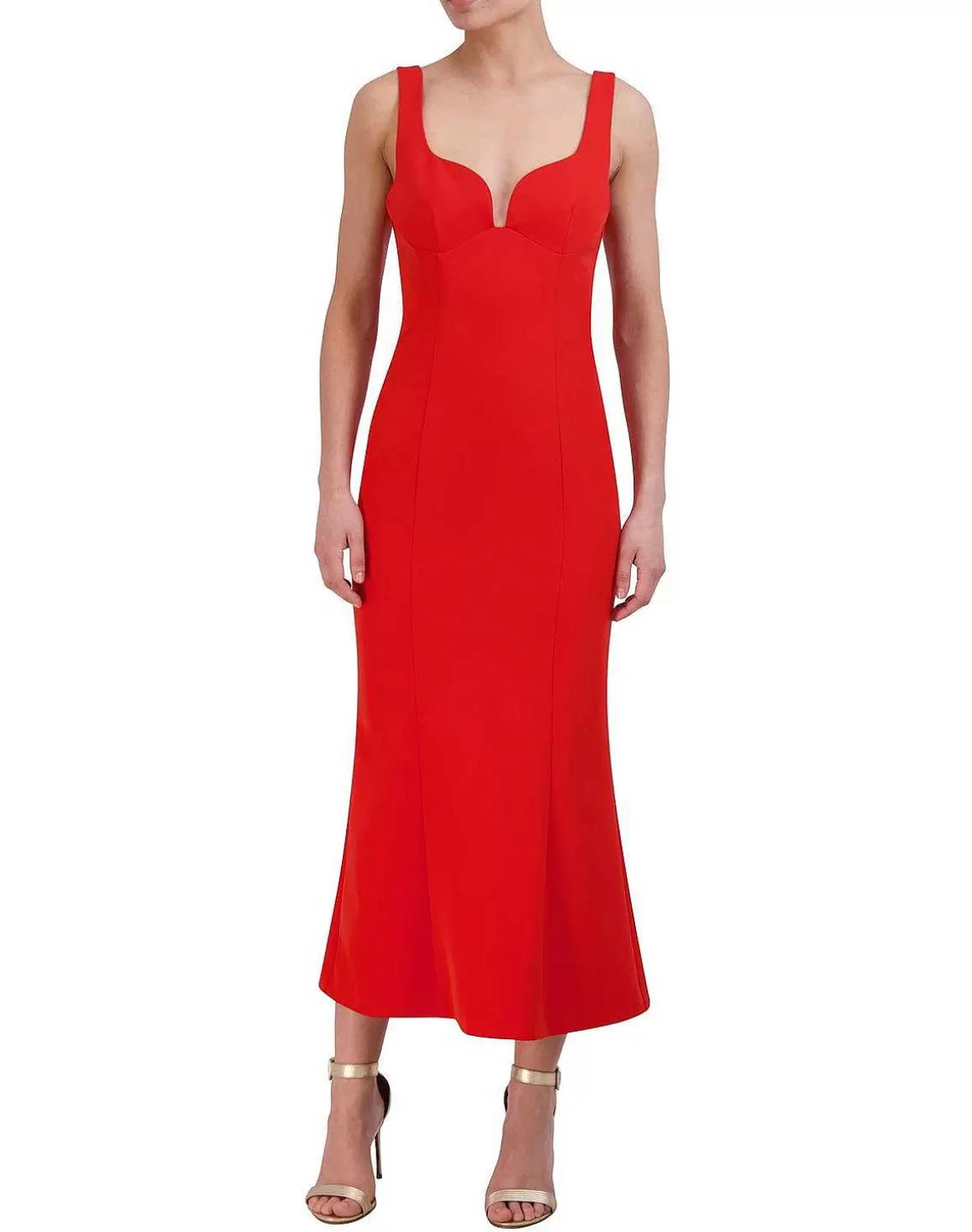 BCBGMAXAZRIA Imperio Corazon Cut Midi Dress Sale