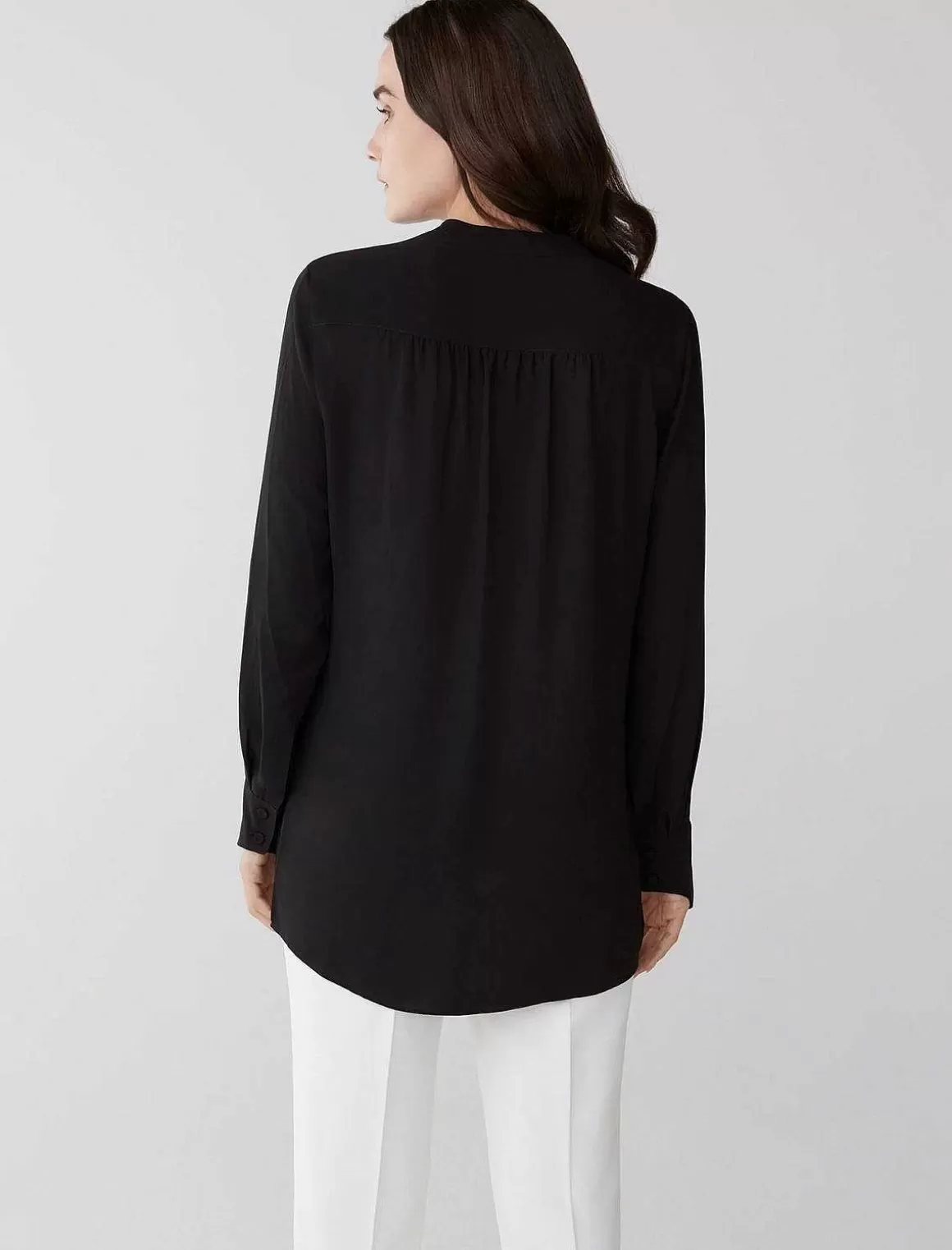 BCBGMAXAZRIA Jaklyn High And Low Draped Blouse Clearance