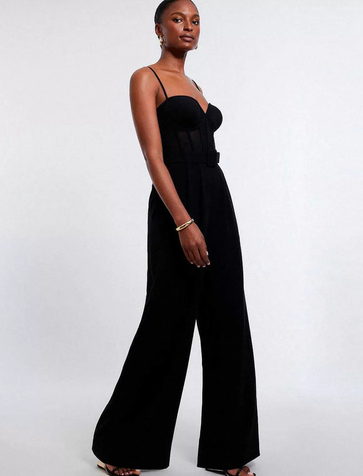 BCBGMAXAZRIA Jumpsuit Bustier Pierna Ancha Flash Sale