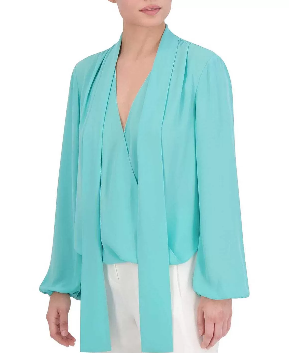 BCBGMAXAZRIA Lazada Satina Blouse With Wide Sleeves Online