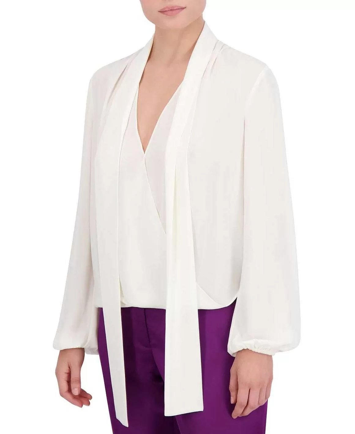 BCBGMAXAZRIA Lazada Satina Blouse With Wide Sleeves Sale