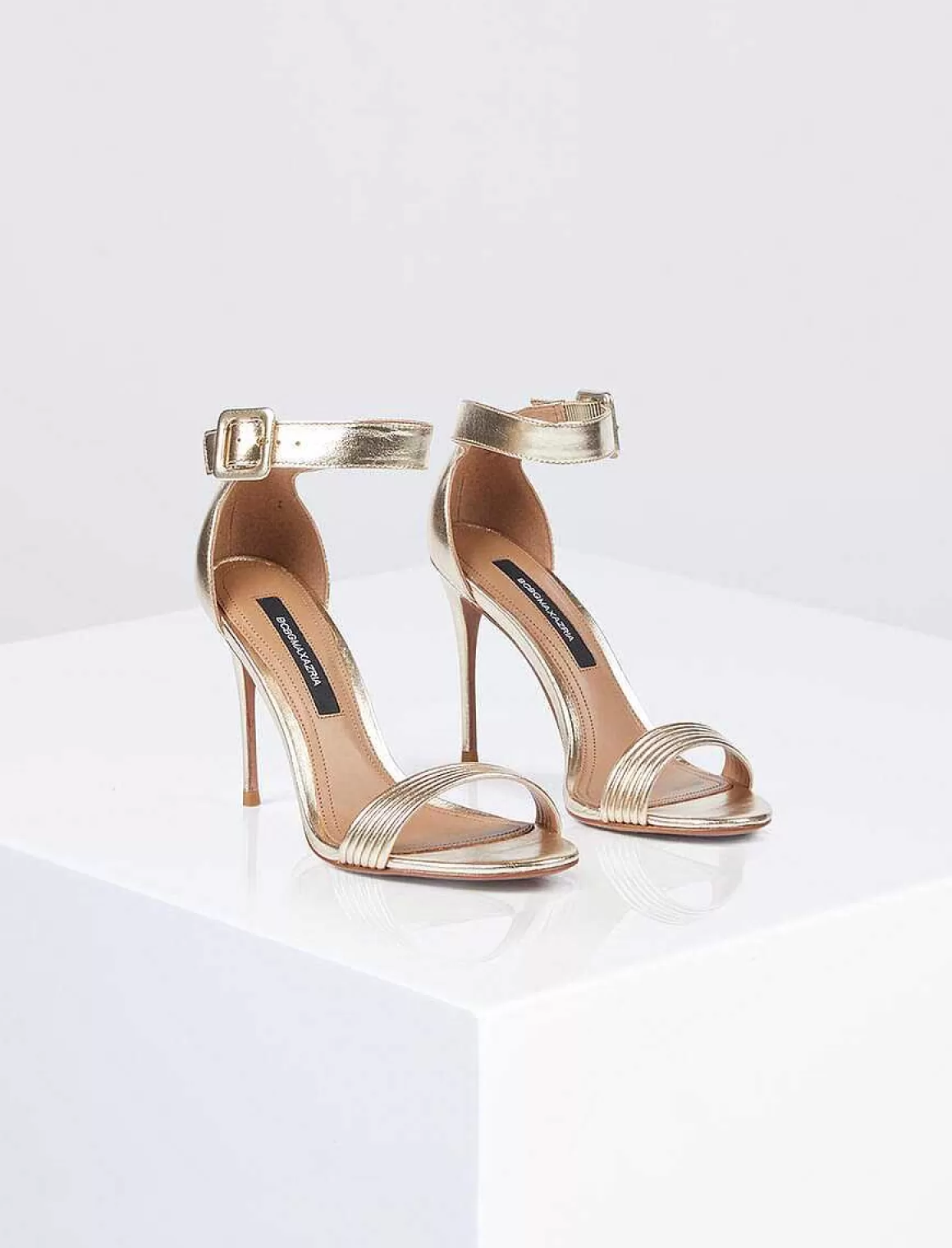 BCBGMAXAZRIA Metallic Heel Shoes With Adjustable Strap Outlet