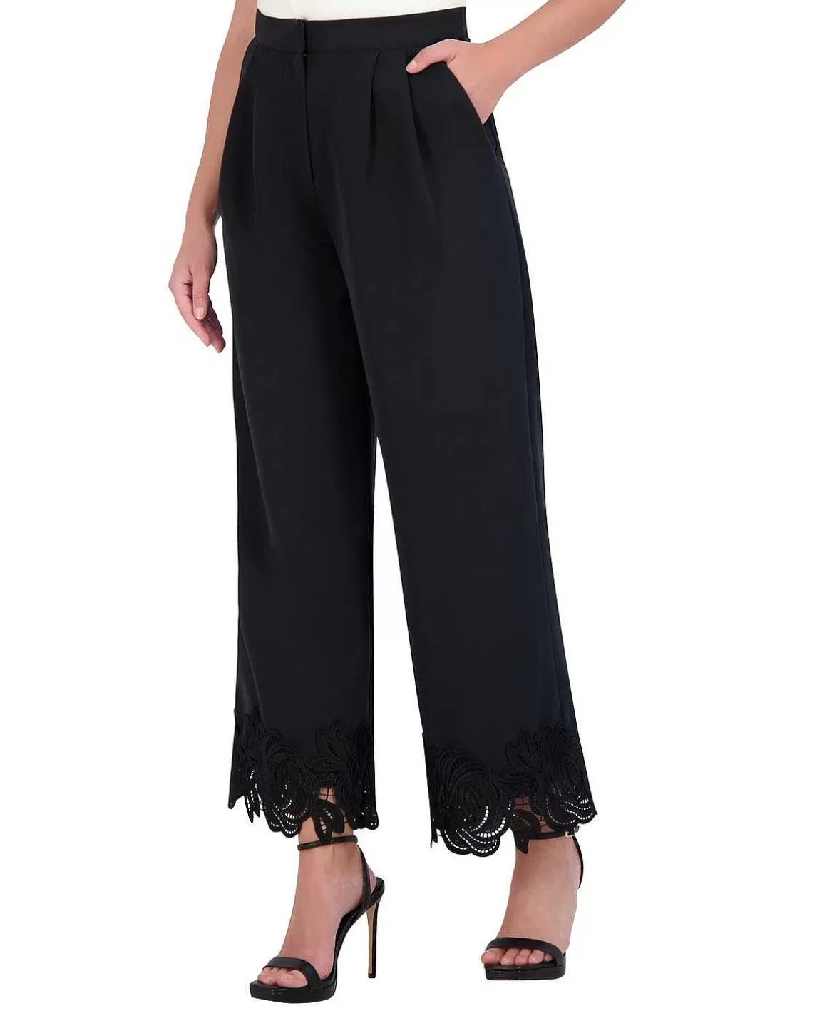 BCBGMAXAZRIA Pantalon Pierna Ancha Encaje Sale