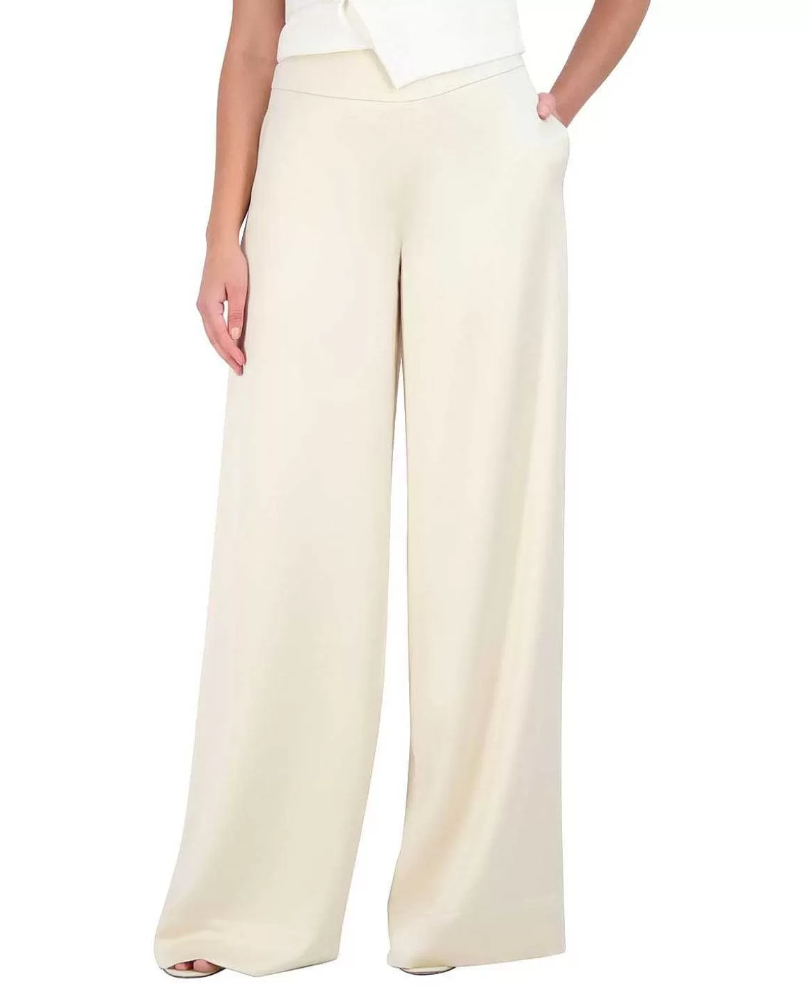 BCBGMAXAZRIA Pantalon With The Waist In Satin Pierna Ancha Best