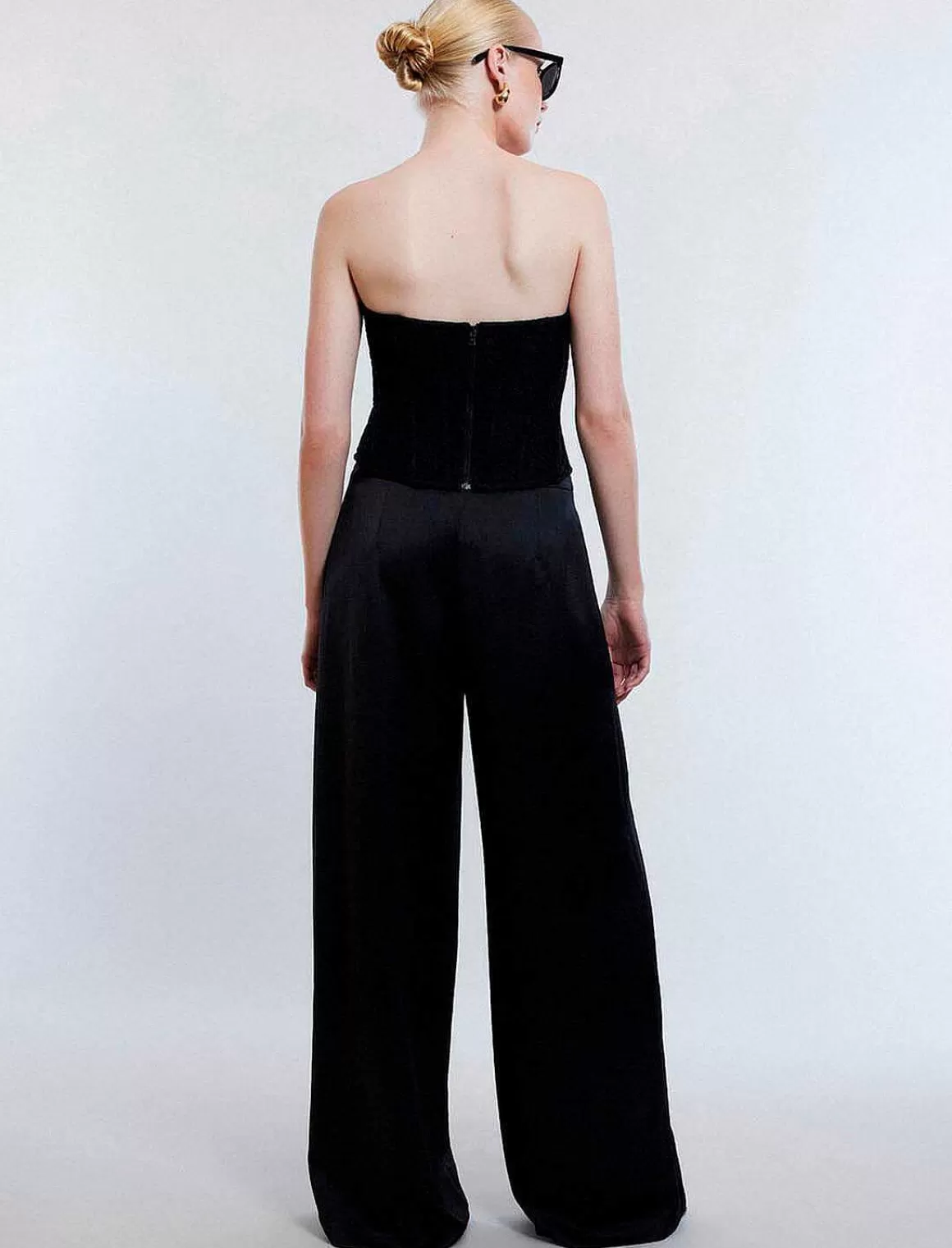 BCBGMAXAZRIA Pantalon With The Waist In Satin Pierna Ancha Fashion