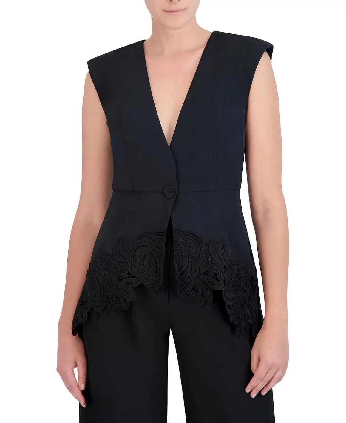 BCBGMAXAZRIA Peplum Chaleco Encaje Cheap