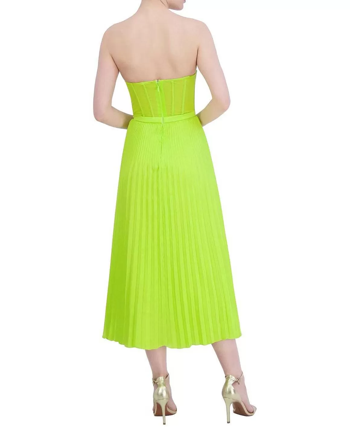 BCBGMAXAZRIA Pleated Dress With Bustier Shop