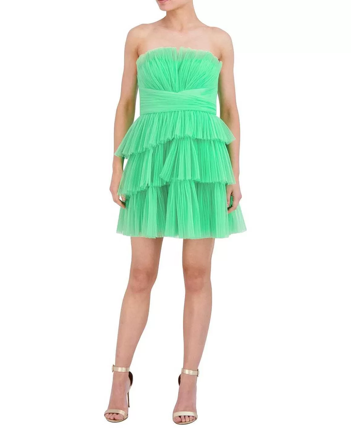 BCBGMAXAZRIA Pleated Tul Short Dress Online