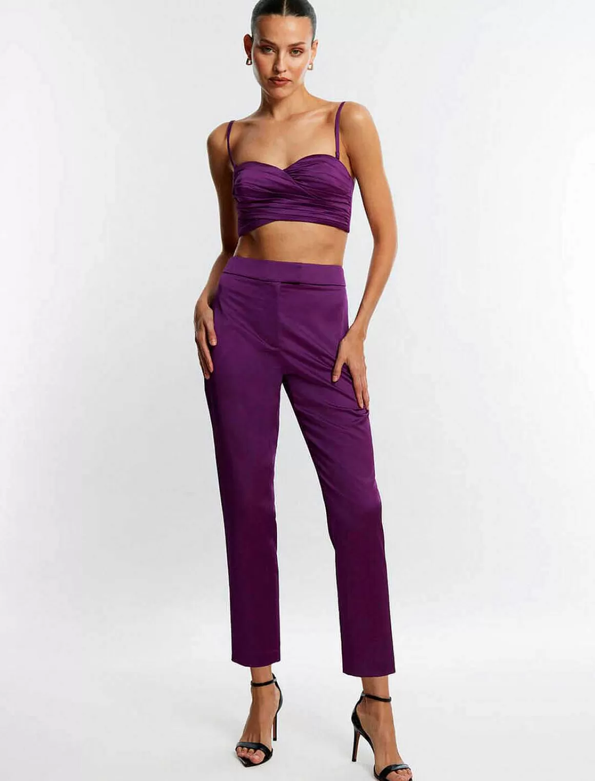 BCBGMAXAZRIA Slim Fit Satin Pants Clearance