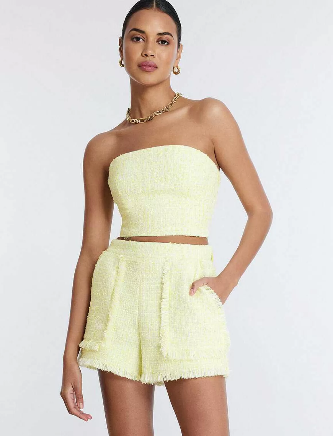 BCBGMAXAZRIA Tweed Crop Top Bustier Hot