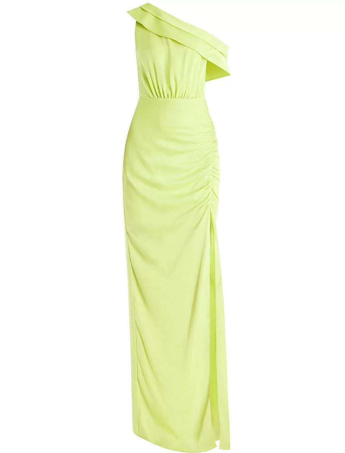 BCBGMAXAZRIA Wide Asymmetric Dress With Satin Pliegues Shop