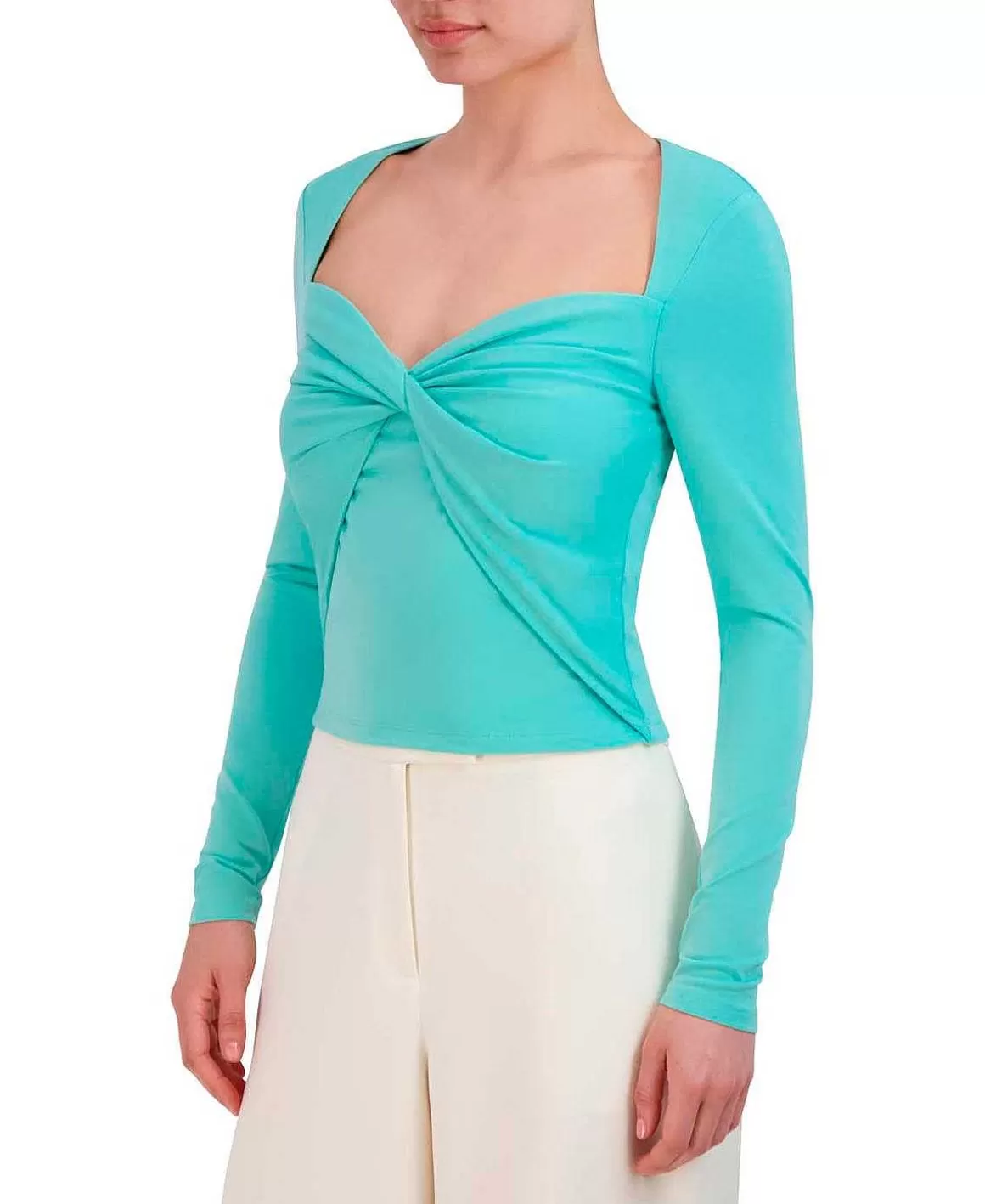 BCBGMAXAZRIA Wide Sleeve Drapeed Effect Blouse Store