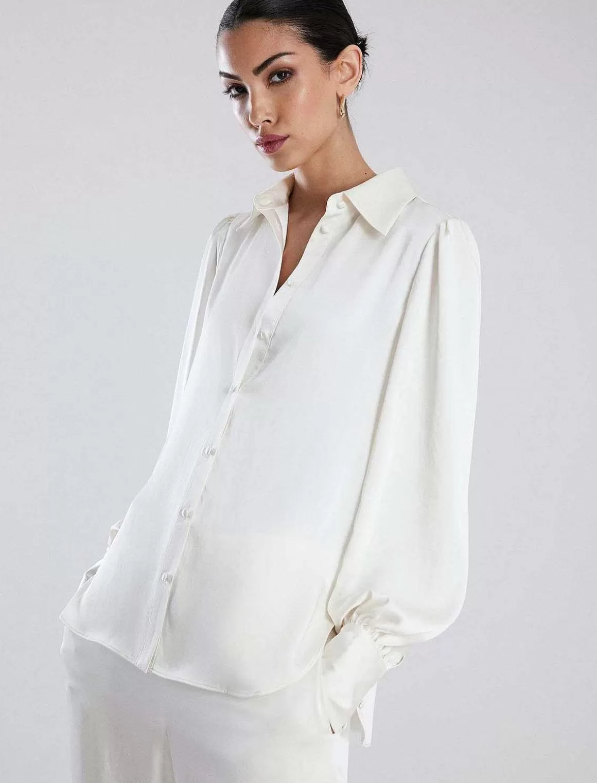 BCBGMAXAZRIA Wide Sleeve Shirt Blouse Cheap